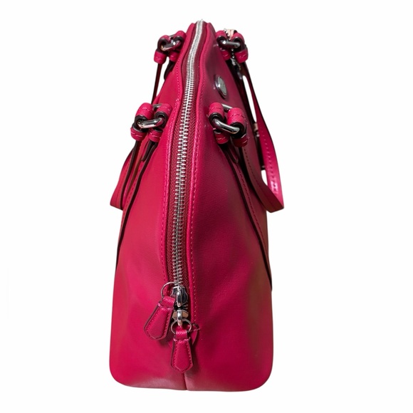 Coach Peyton Cora Domed Magenta Saffiano Leather Satchel - Picture 5 of 9